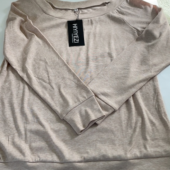 NWT HIYIYEZI Women's Long Sleeve Tan, size M - Picture 3 of 4